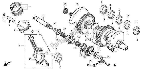 Tutte le parti per il Albero Motore E Pistone del Honda CB 1000R 2012