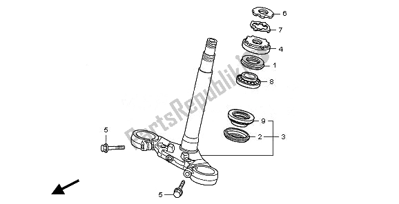 All parts for the Steering Stem of the Honda CBF 1000 FSA 2010