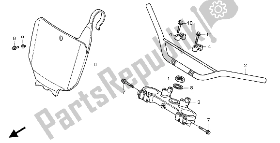 All parts for the Handle Pipe & Top Bridge of the Honda CR 250R 1996