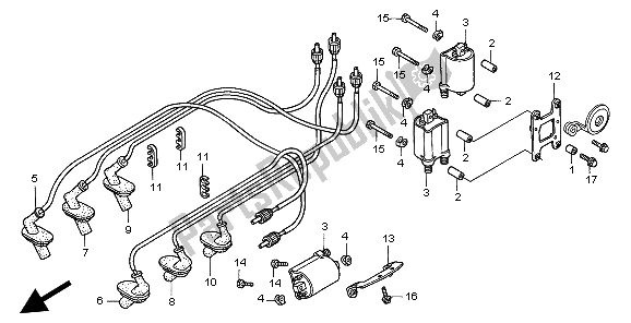 All parts for the Ignition Coil of the Honda GL 1500C 1998
