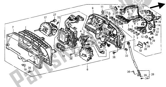 All parts for the Meter (kmh) of the Honda GL 1500 SE 2000