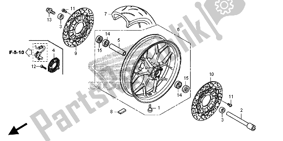 Todas las partes para Rueda Delantera de Honda CBR 600 RA 2013