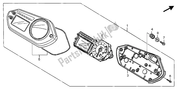 Toutes les pièces pour le Mètre (mph) du Honda XL 700V Transalp 2010