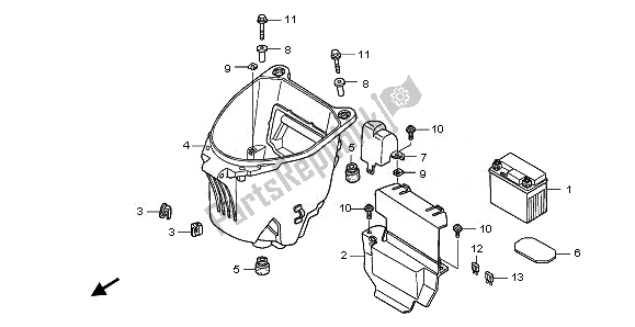 Wszystkie części do Akumulator I Schowek Na Baga? Honda ANF 125 2011