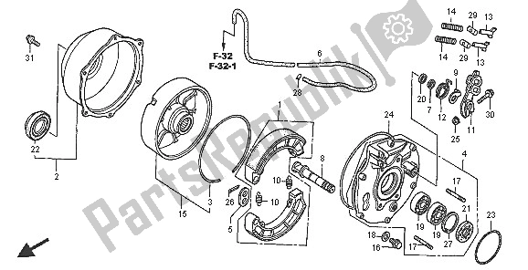 Tutte le parti per il Pannello Freno Posteriore del Honda TRX 500 FA Fourtrax Foreman 2005