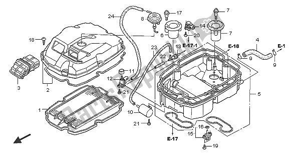 Toutes les pièces pour le Purificateur D'air du Honda VFR 800 2005