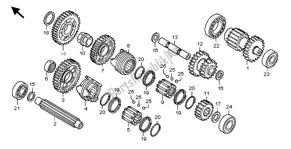 All parts for the Transmission of the Honda TRX 500 FA Fourtrax Foreman Rubicon 2008