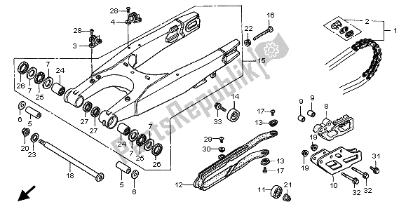 Tutte le parti per il Forcellone del Honda CR 125R 2001