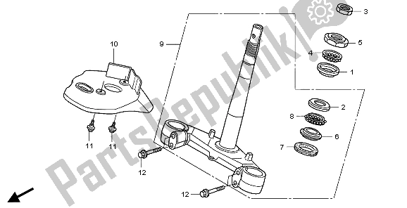 All parts for the Steering Stem of the Honda PES 150 2006