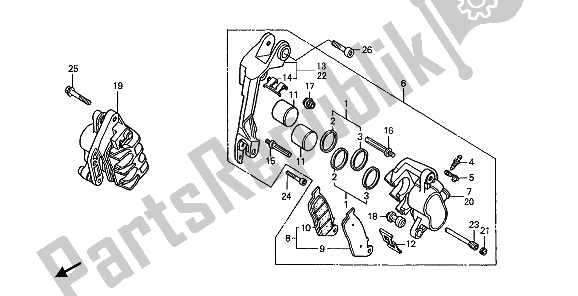 Todas las partes para Pinza De Freno Delantero de Honda ST 1100 1992