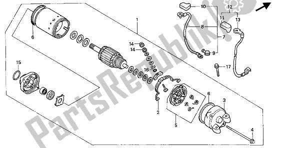 All parts for the Starting Motor of the Honda NTV 650 1991