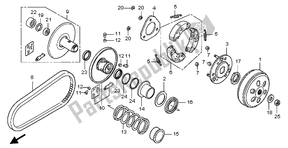 Tutte le parti per il Faccia Guidata del Honda SH 150D 2009