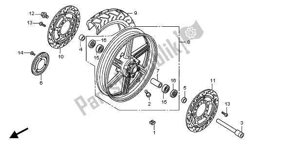 All parts for the Front Wheel of the Honda CBF 1000 FSA 2010