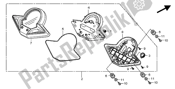 All parts for the Meter (mph) of the Honda CBR 250 RA 2011