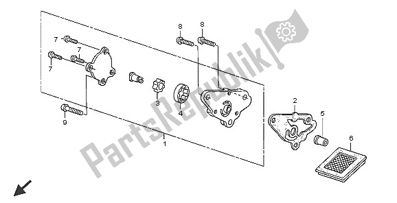 All parts for the Oil Pump of the Honda CRF 70F 2005