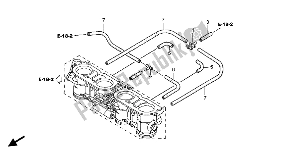 All parts for the Throttle Body (tubing) of the Honda CBR 1100 XX 2002