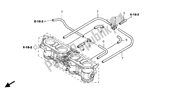 Tutte le parti per il Corpo Farfallato (tubo) del Honda CBR 1100 XX 2002