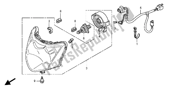 Tutte le parti per il Faro del Honda CBF 125M 2013