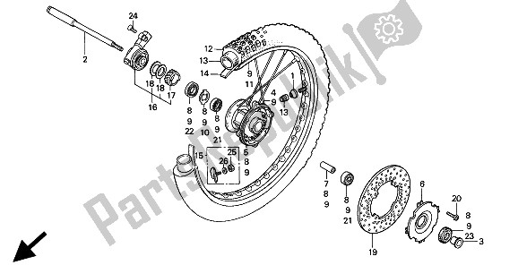 Tutte le parti per il Ruota Anteriore del Honda XR 600R 1994