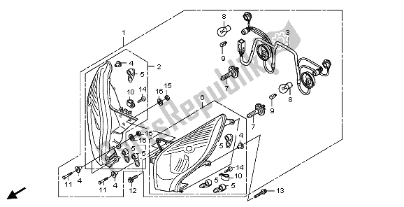 Tutte le parti per il Faro del Honda FES 125A 2009