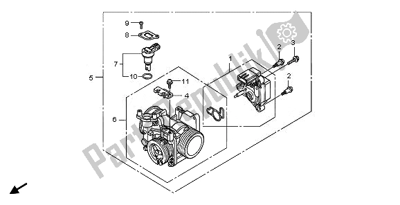All parts for the Throttle Body of the Honda VT 750 SA 2010