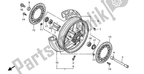Todas as partes de Roda Da Frente do Honda CBR 1000F 1997
