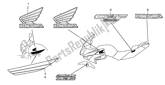 Tutte le parti per il Segno E Striscia del Honda CBF 600N 2009