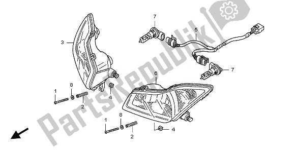 Tutte le parti per il Faro del Honda TRX 420 FE Fourtrax Rancher 4X4 ES 2010