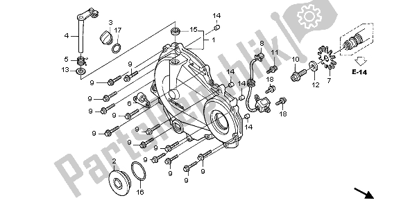 All parts for the Right Crankcase Cover of the Honda CBR 600F 2006