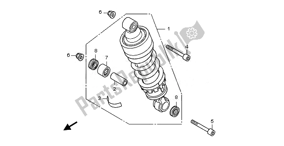 All parts for the Rear Cushion of the Honda CB 1000 RA 2011