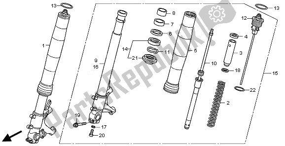 All parts for the Front Fork of the Honda VFR 1200 FD 2011