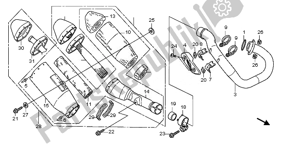 All parts for the Exhaust Muffler of the Honda CRF 450R 2011