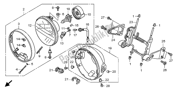 Toutes les pièces pour le Phare (royaume-uni) du Honda CB 1300 2009