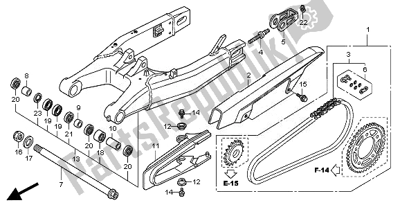 Alle onderdelen voor de Achterbrug van de Honda CBR 600F 2011