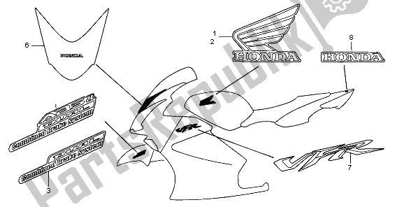 Toutes les pièces pour le Marque du Honda VFR 800 2008