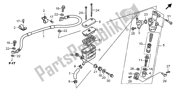 Alle onderdelen voor de Rr. Hoofdremcilinder van de Honda CBR 125 RW 2011