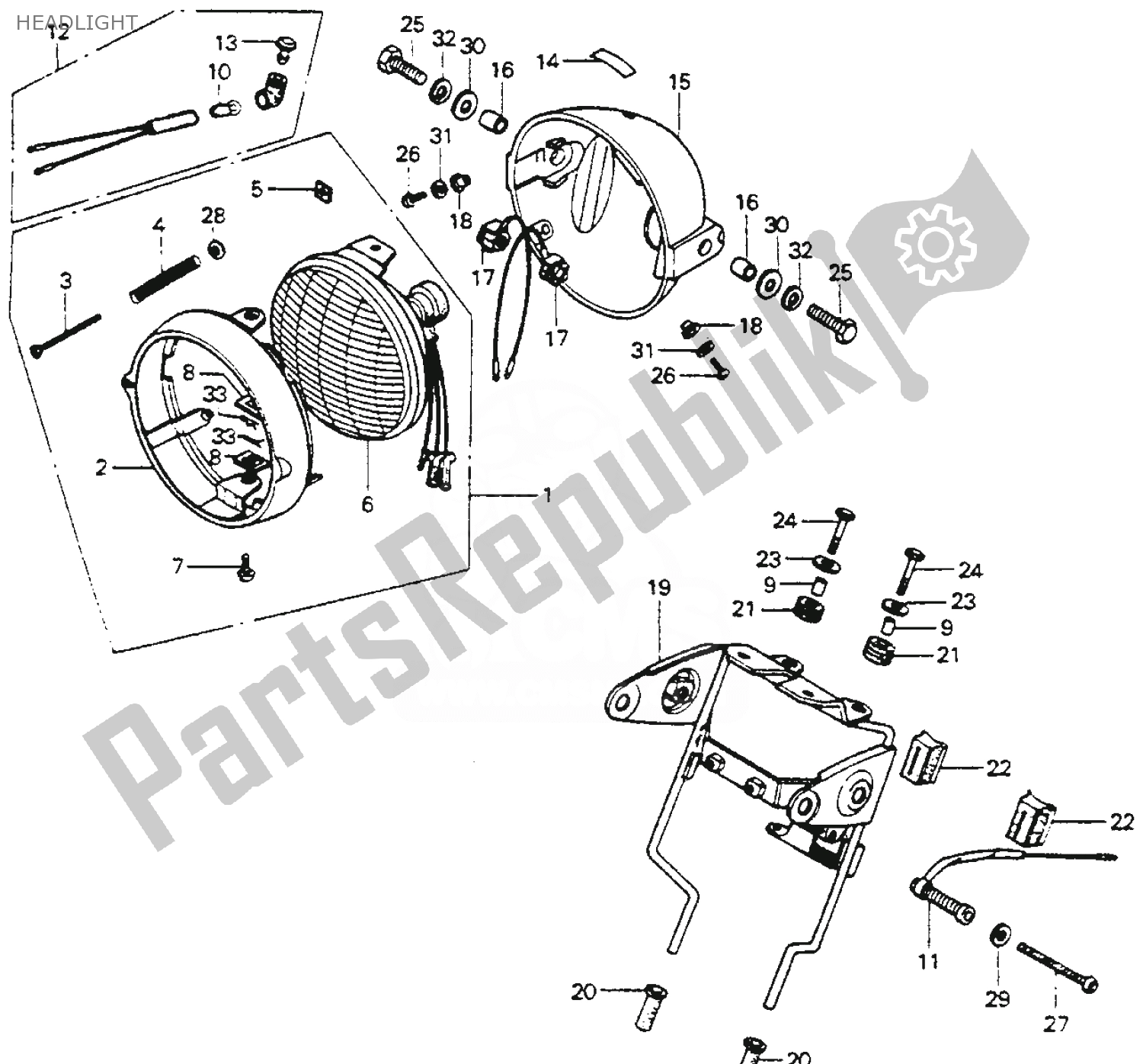 Todas las partes para Faro de Honda MT 125 1974