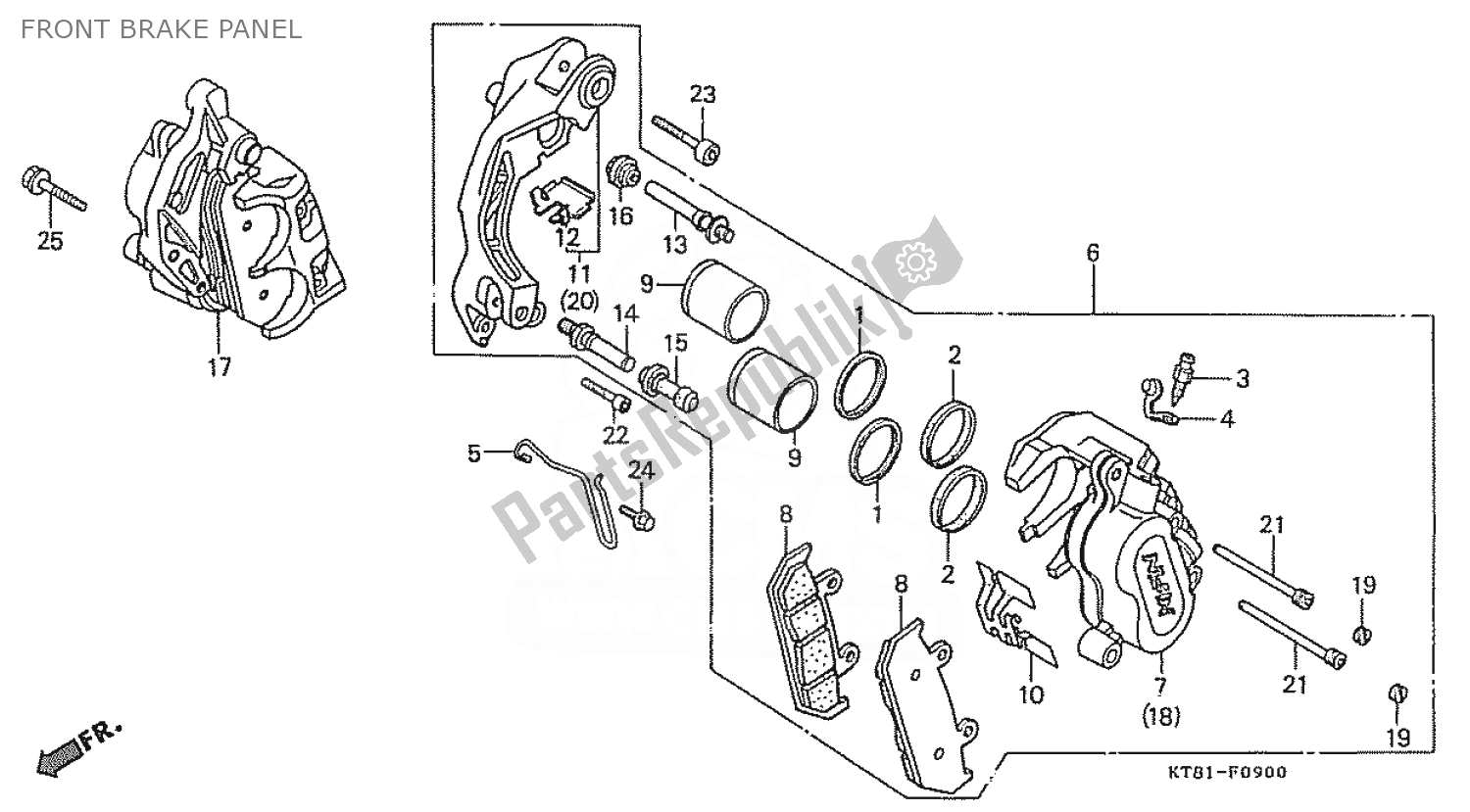 All parts for the Front Brake Panel of the Honda CBR 400 RR 1986