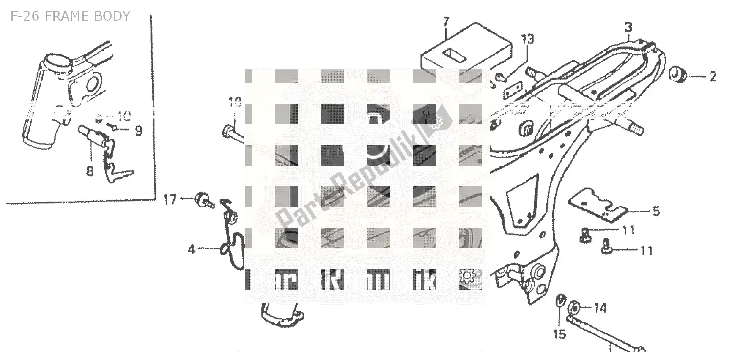 All parts for the F-26 Frame Body of the Honda ST 50 DAX 1992