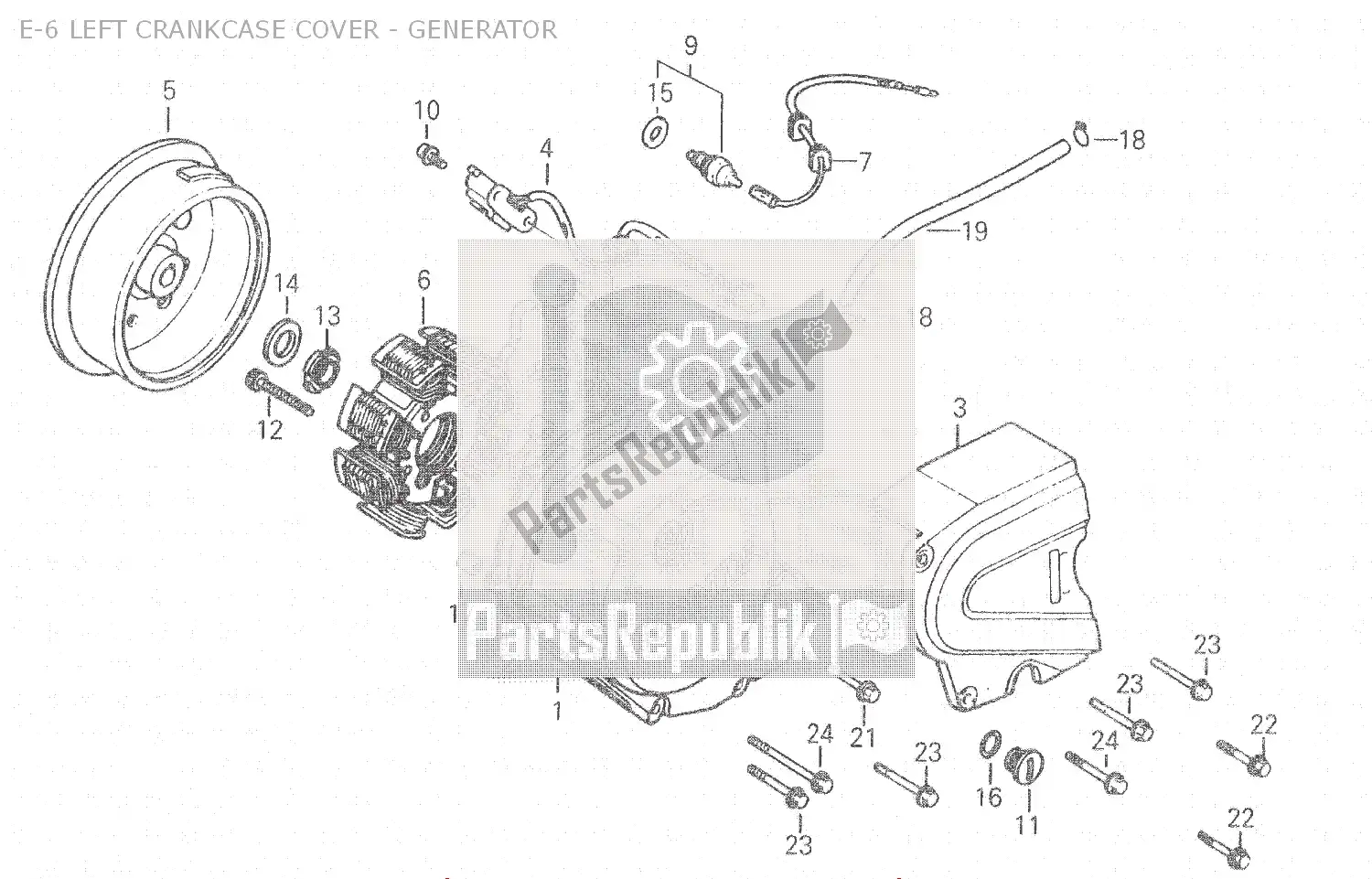 Todas as partes de E-6 Left Crankcase Cover - Generator do Honda NSR 150 1993