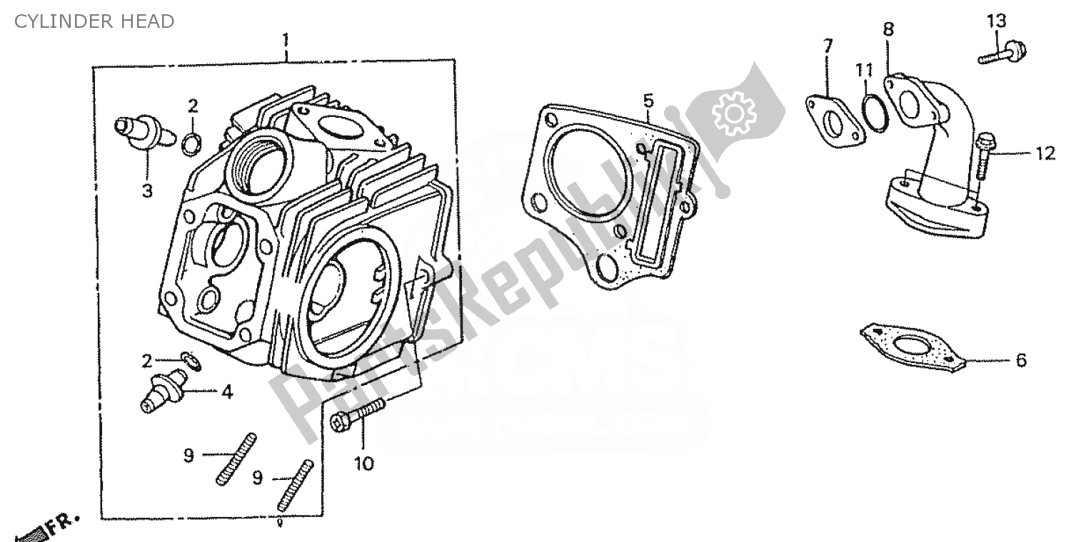 All parts for the Cylinder Head of the Honda ZN 110 Nice 1950 - 2023