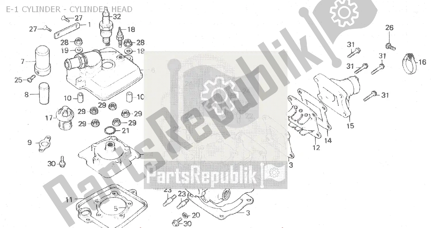 Tutte le parti per il E-1 Cylinder - Cylinder Head del Honda MBX 125 1984