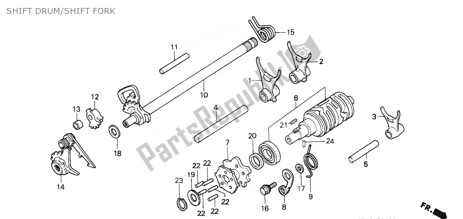 Todas as partes de Shift Drum/shift Fork do Honda MTX 125 1983