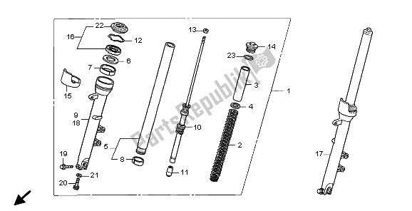 Todas las partes para Tenedor Frontal de Honda CBF 1000 2009