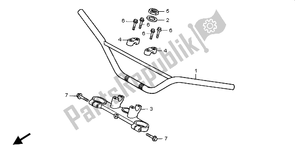 All parts for the Handle Pipe & Top Bridge of the Honda CR 80 RB LW 1996