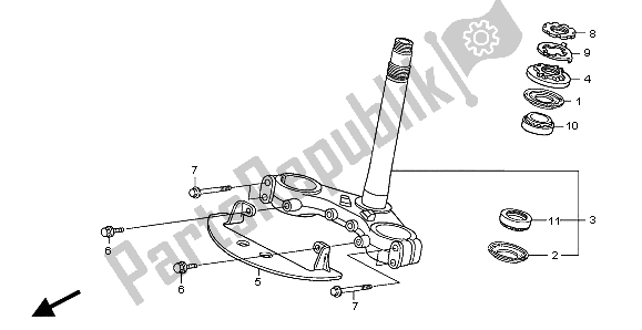 Tutte le parti per il Gambo Dello Sterzo del Honda XL 1000V 2007