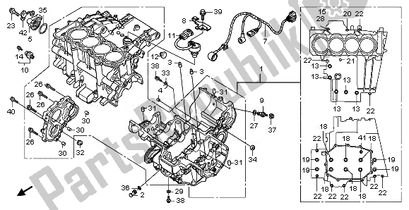 All parts for the Crankcase of the Honda CBF 1000 FS 2011