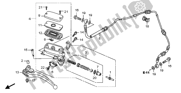 All parts for the Clutch Master Cylinder of the Honda CB 1300 SA 2007