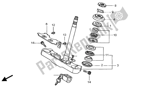 Alle onderdelen voor de Stuurpen van de Honda VT 750C2 2001