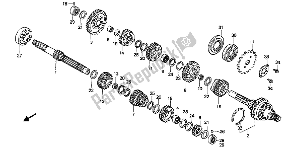 Toutes les pièces pour le Transmission du Honda CB 450S 1988